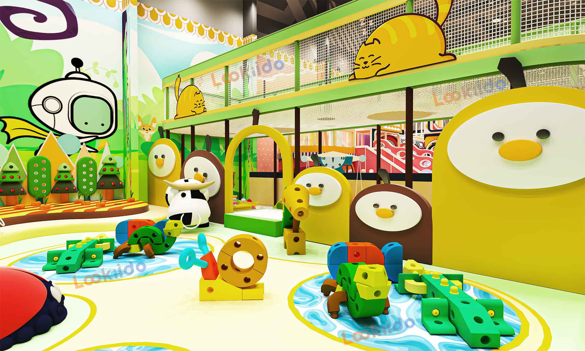 Dual-Age Indoor Adventure Park Featuring Sports Trampolines and Soft Play Maze Equipment