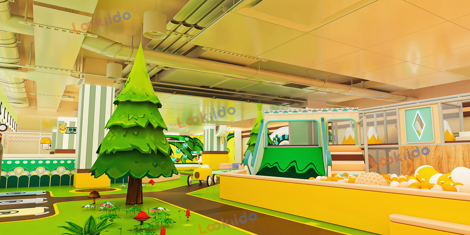 LEGO-Style Botanical Indoor Playground Manufacturers with Ride-On Cars for Ages 3-8