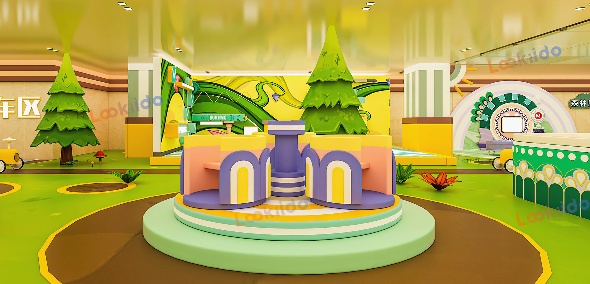 LEGO-Style Botanical Indoor Playground Manufacturers with Ride-On Cars for Ages 3-8