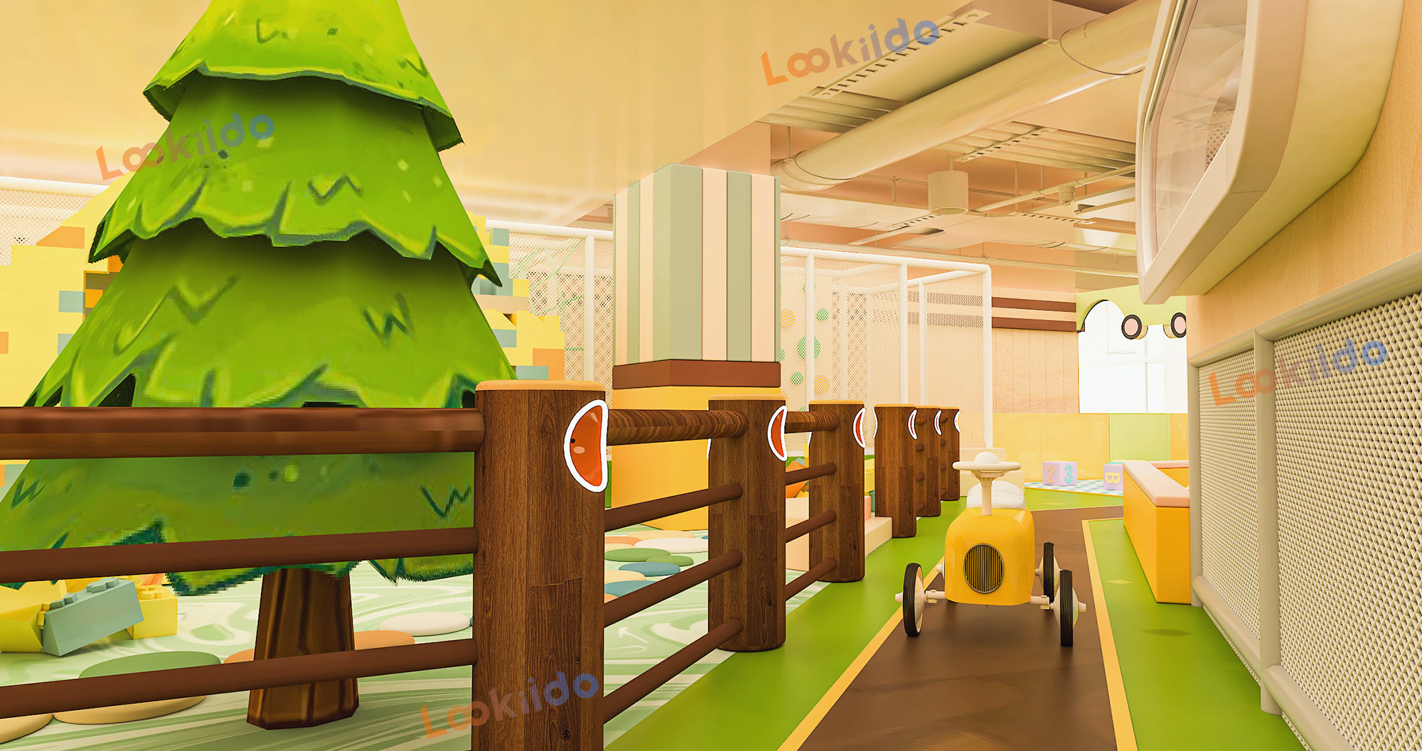 LEGO-Style Botanical Indoor Playground Manufacturers with Ride-On Cars for Ages 3-8