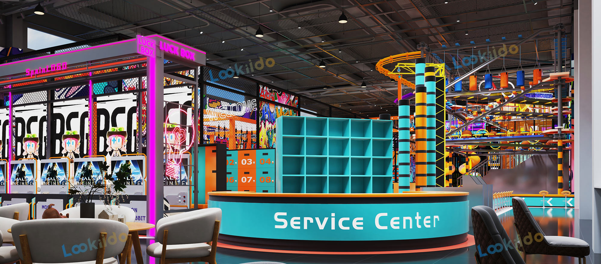 Luxury Family Entertainment Center with Dining and Arcade for High-Net-Worth Families