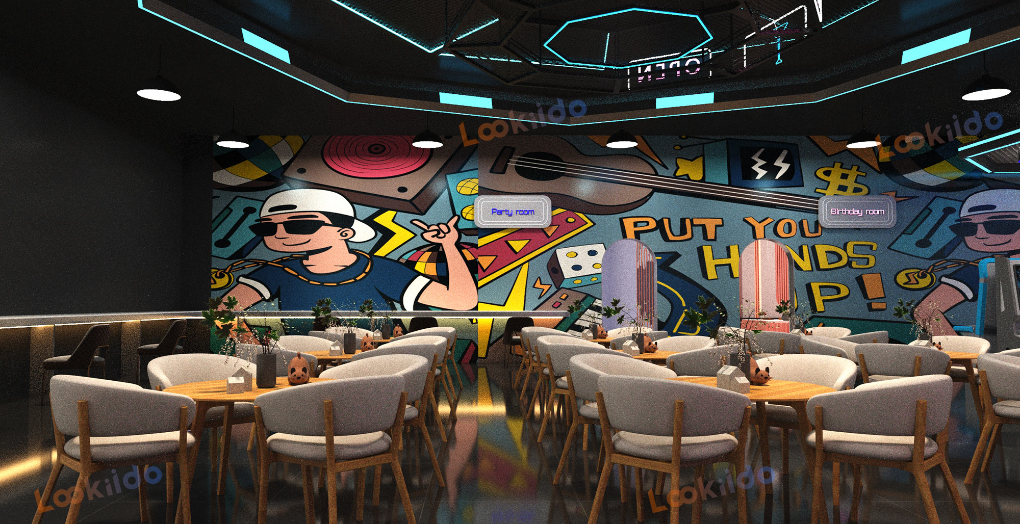 Luxury Family Entertainment Center with Dining and Arcade for High-Net-Worth Families