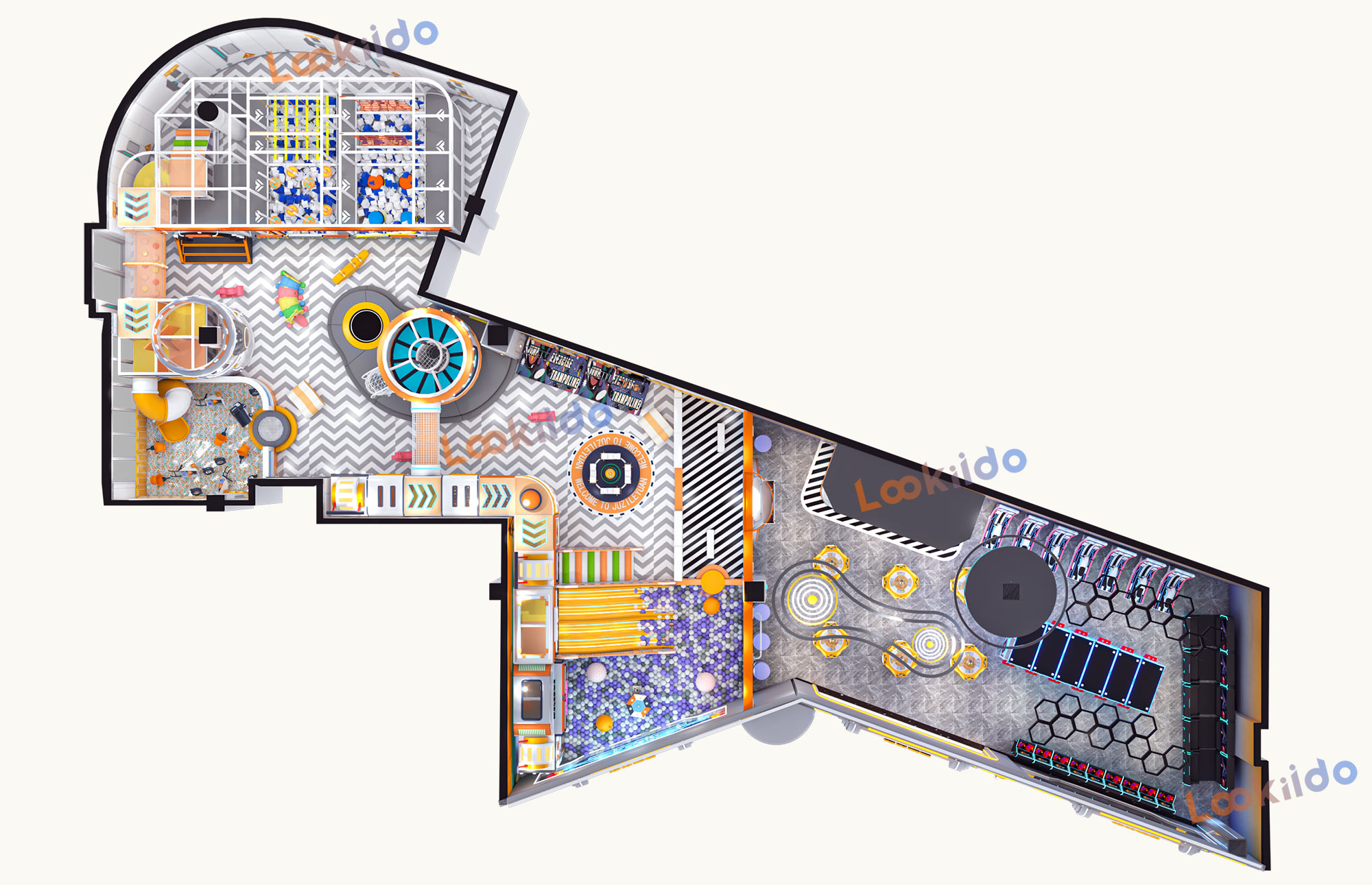 Toddler Soft Play Area Combined with Arcade Games Including Claw Machines and Racing Games