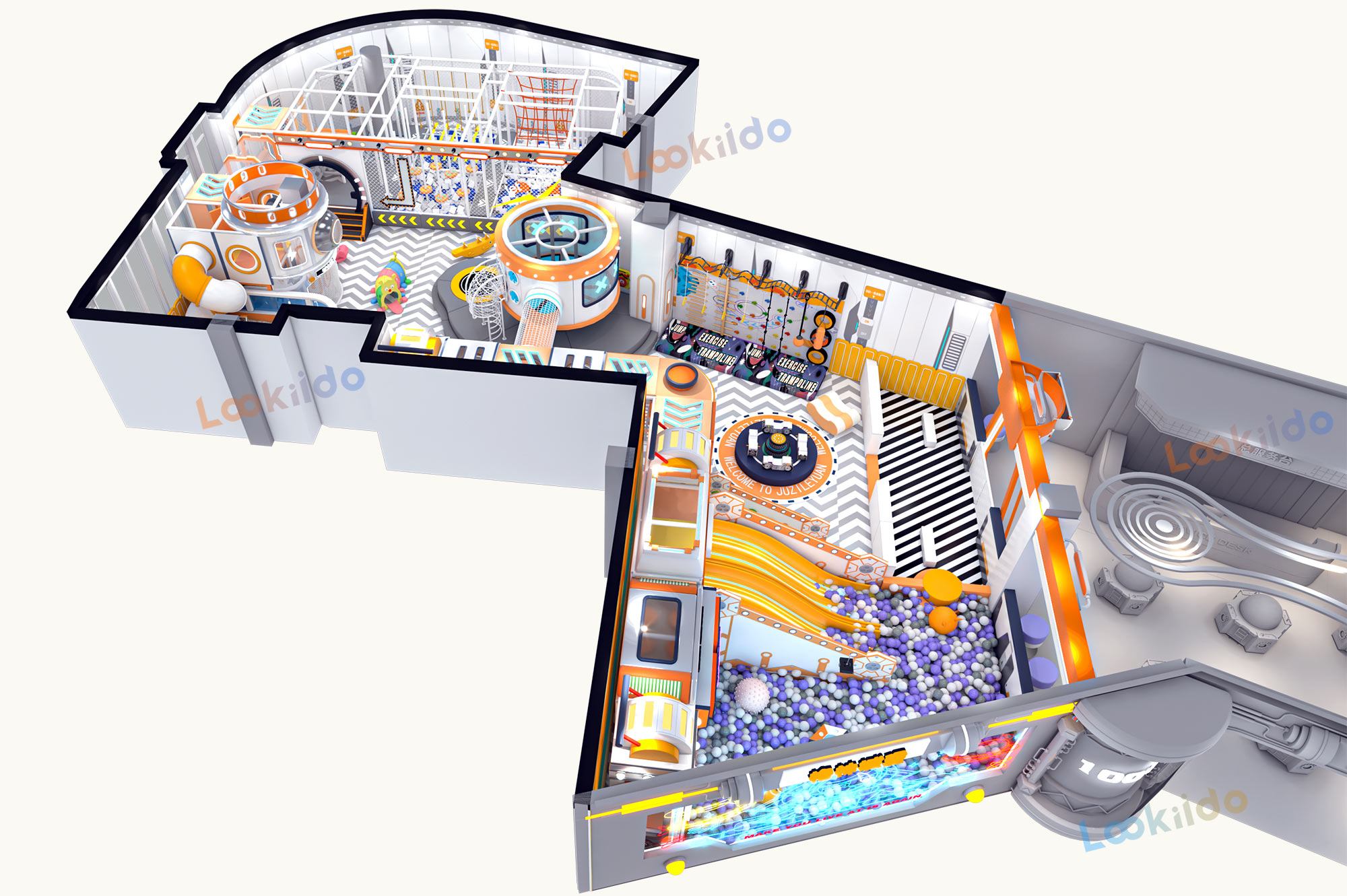 Toddler Soft Play Area Combined with Arcade Games Including Claw Machines and Racing Games