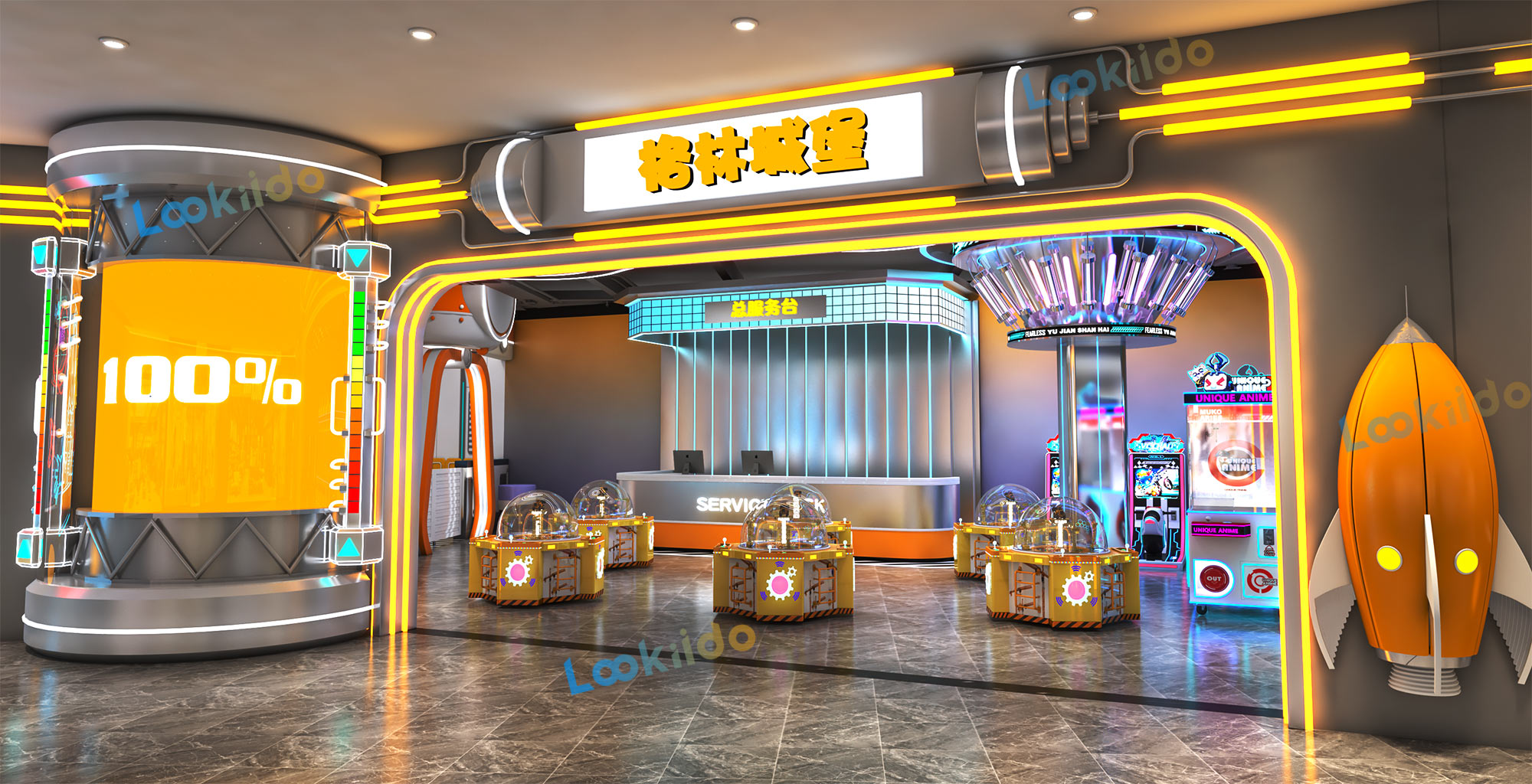 Toddler Soft Play Area Combined with Arcade Games Including Claw Machines and Racing Games