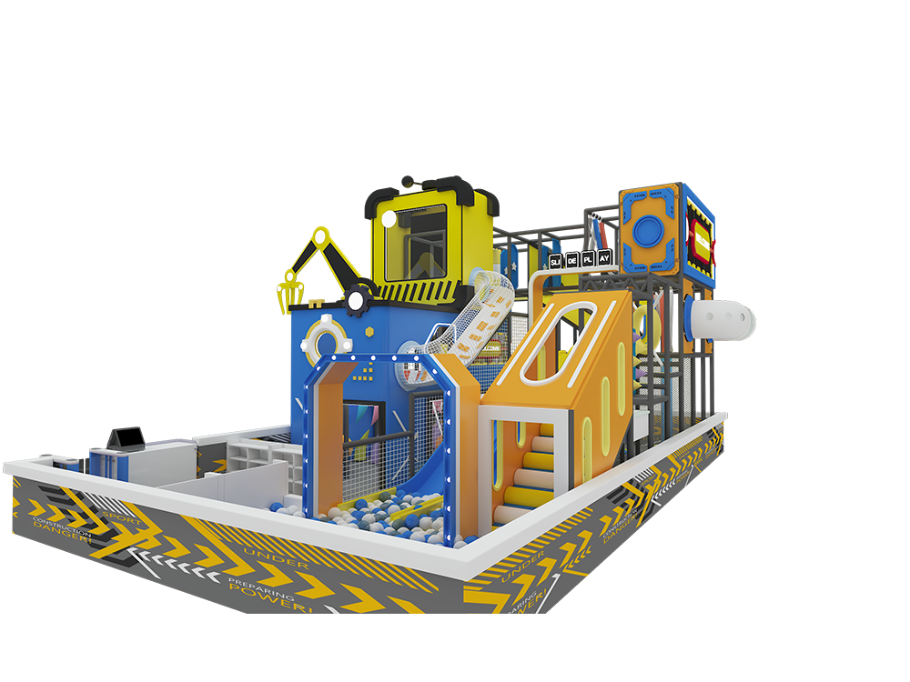 Supermarket Indoor Playground Equipment Indoor Slide Play House  Ball Pool Fun Area Industry Theme Naughty Castle Plastic Soft Play Park For Kids