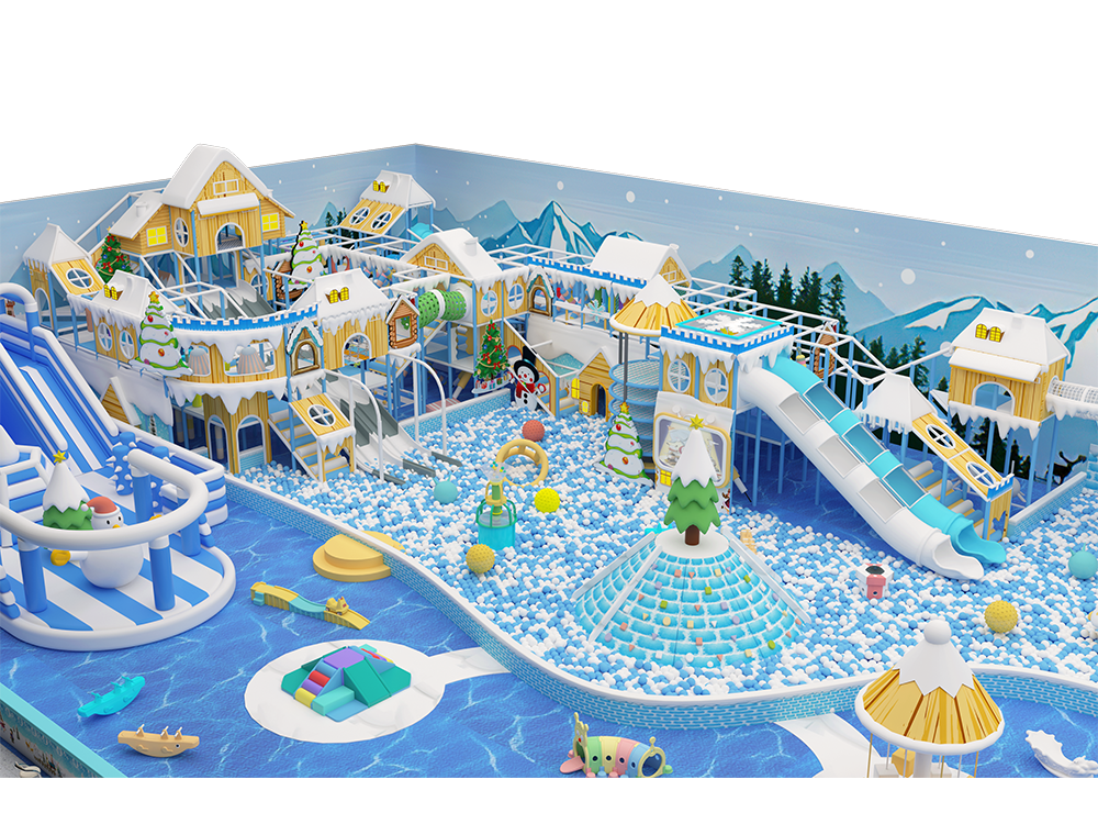 Commercial Indoor Play Park Soft Play Equipment Ocean Ball Pool Medium Fiberglass Slid Area With Games