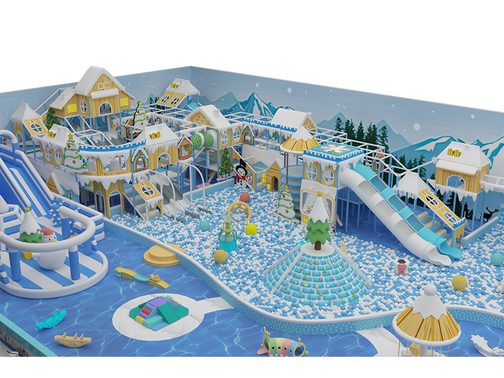 Commercial Indoor Play Park Soft Play Equipment Ocean Ball Pool Medium Fiberglass Slid Area With Games