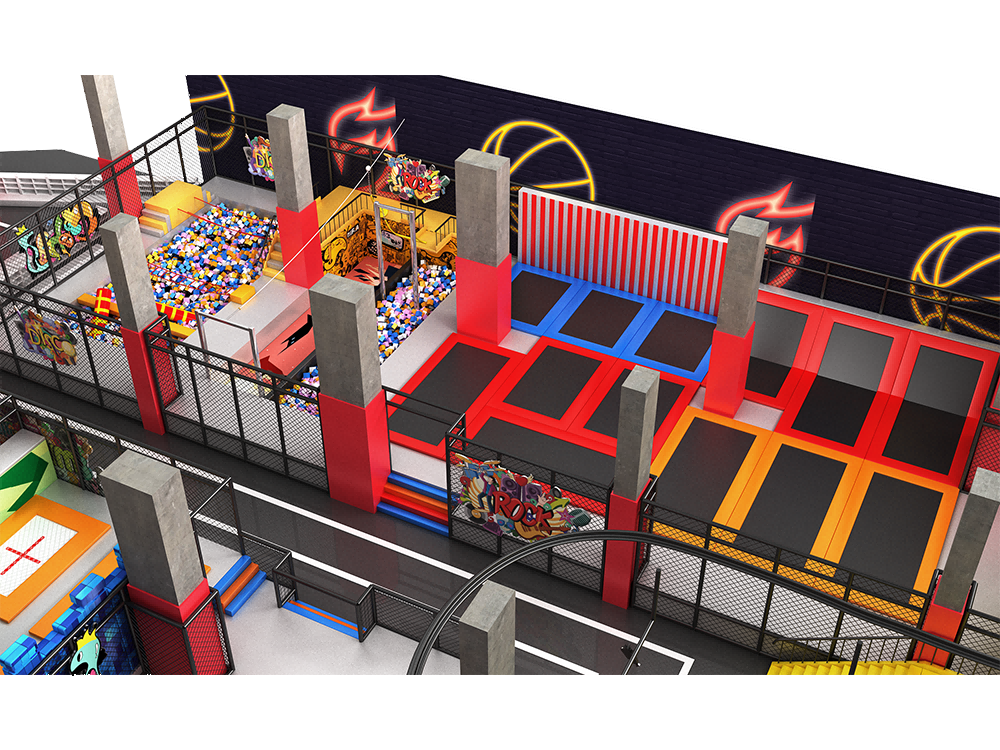 Multi Function Commercial Indoor Adult Children Kids Playground Amusement Park Ninja Warrior Course Customized Trampoline Park