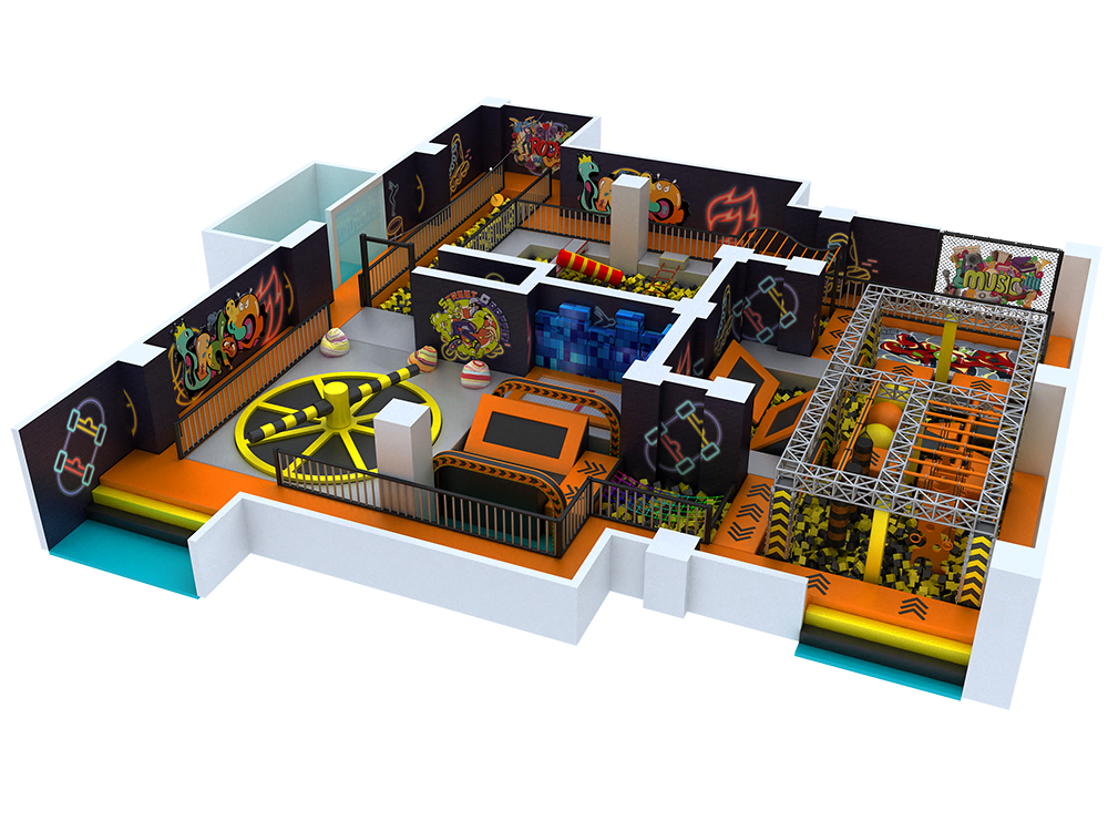 Top Happy Land Ninja Skidaddle Warrior Soft Play Ground Indoor Jumpers Trampoline Park Mobile Play Ball Pit House Area Center