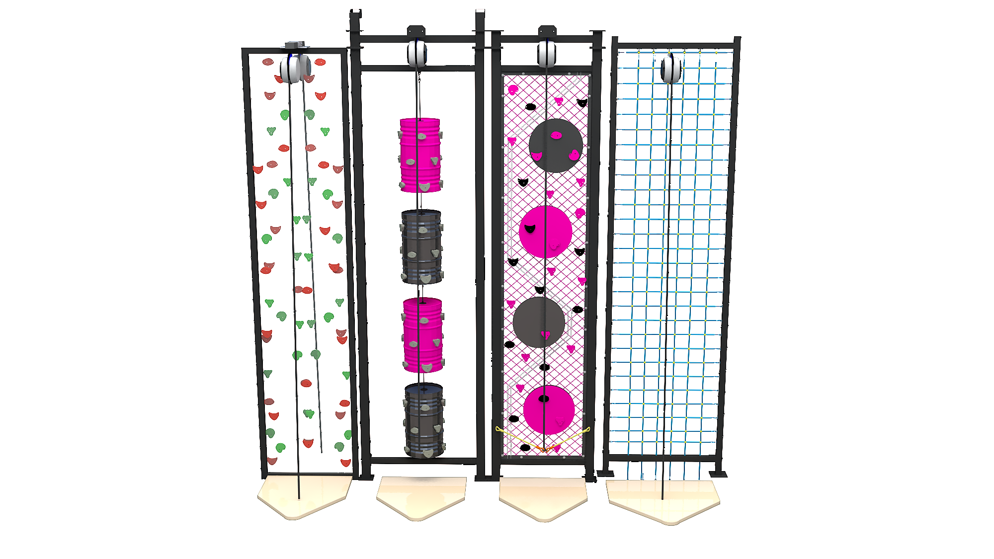 American Ninja Warrior Playground Swings Climbing Frame With Swing Obstacle Course Equipment Ninja Warrior