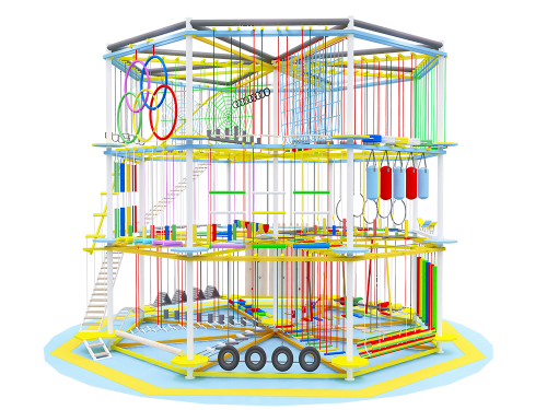2024 Adult Adventure Indoor Obstacle Course Playground Equipment Outdoor Kids Climbing Rope Course