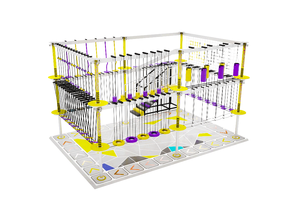 Customized Indoor Challenging High Rope Adventure Park Equipment Adventure Ropes Course for Kids and Adults