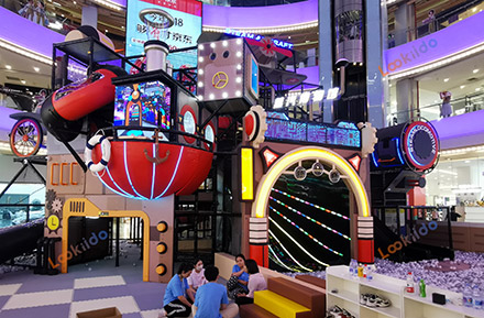 Real Shot of Retro Steam Train-Shaped Soft Play Playground