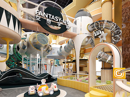 Fantasy-UV Indoor Playground with Popular Big Slides