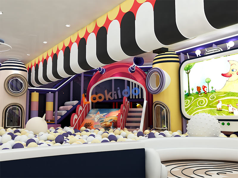 Fantasy Fairytale Macaron Soft Playground with Spiral Slide Obstacle Climbing
