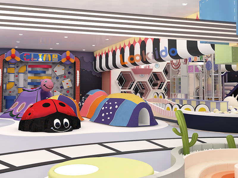Fantasy Fairytale Macaron Soft Playground with Spiral Slide Obstacle Climbing