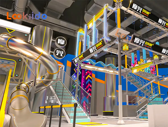 DOUBLE Helix Slide Wipeout Challenge Ultimate Fun Park in Shaanxi by Lookiido