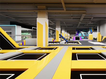 Trampoline Ropes Course Family Adventure Park with Go Karts Bowling Lanes