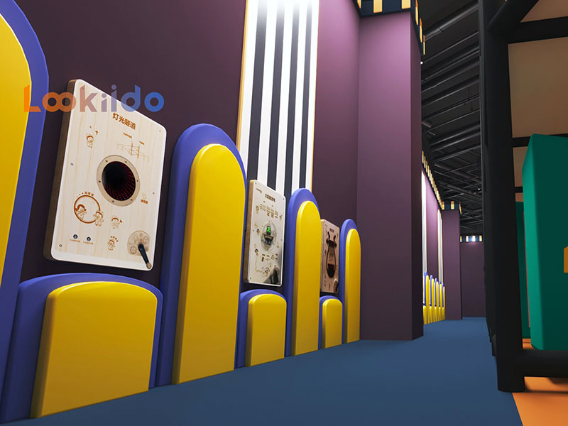 Candy Macaron Color Circus Playground with Dining Area and Arcade Machine