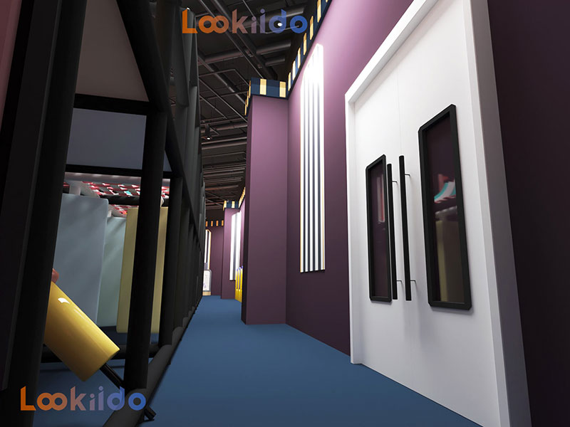 Candy Macaron Color Circus Playground with Dining Area and Arcade Machine