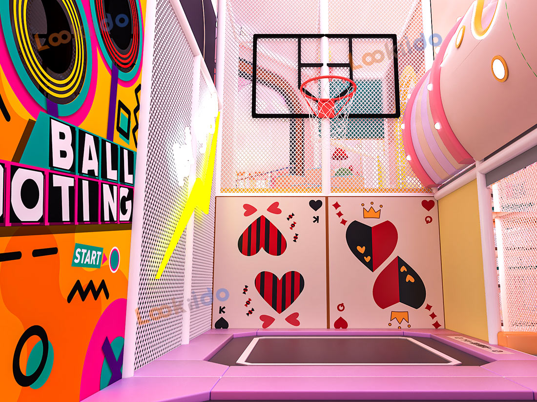 Luxurious Indoor Children Playground Equipment in Disney Themed Color Scheme Inside Mall