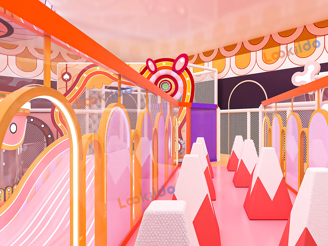 Luxurious Indoor Children Playground Equipment in Disney Themed Color Scheme Inside Mall