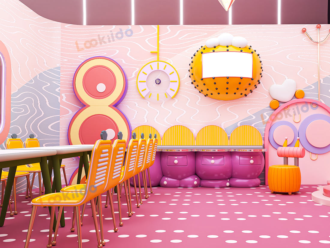 Luxurious Indoor Children Playground Equipment in Disney Themed Color Scheme Inside Mall