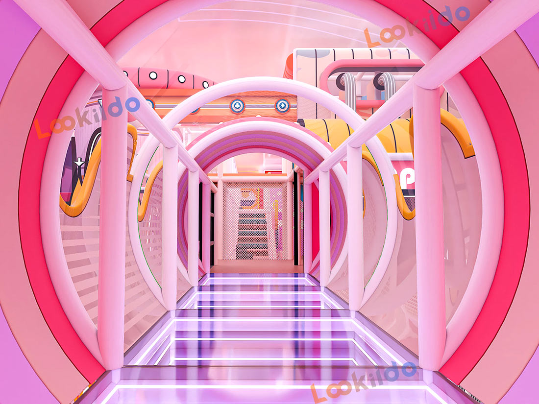 Luxurious Indoor Children Playground Equipment in Disney Themed Color Scheme Inside Mall