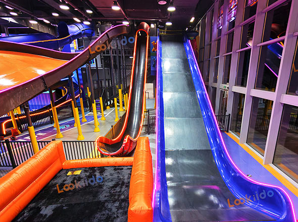 Rocket Sled Slide POV! 7.5m Launch, 2.5s Air Time| Investor's Look at Lookiido's Thrill Slide