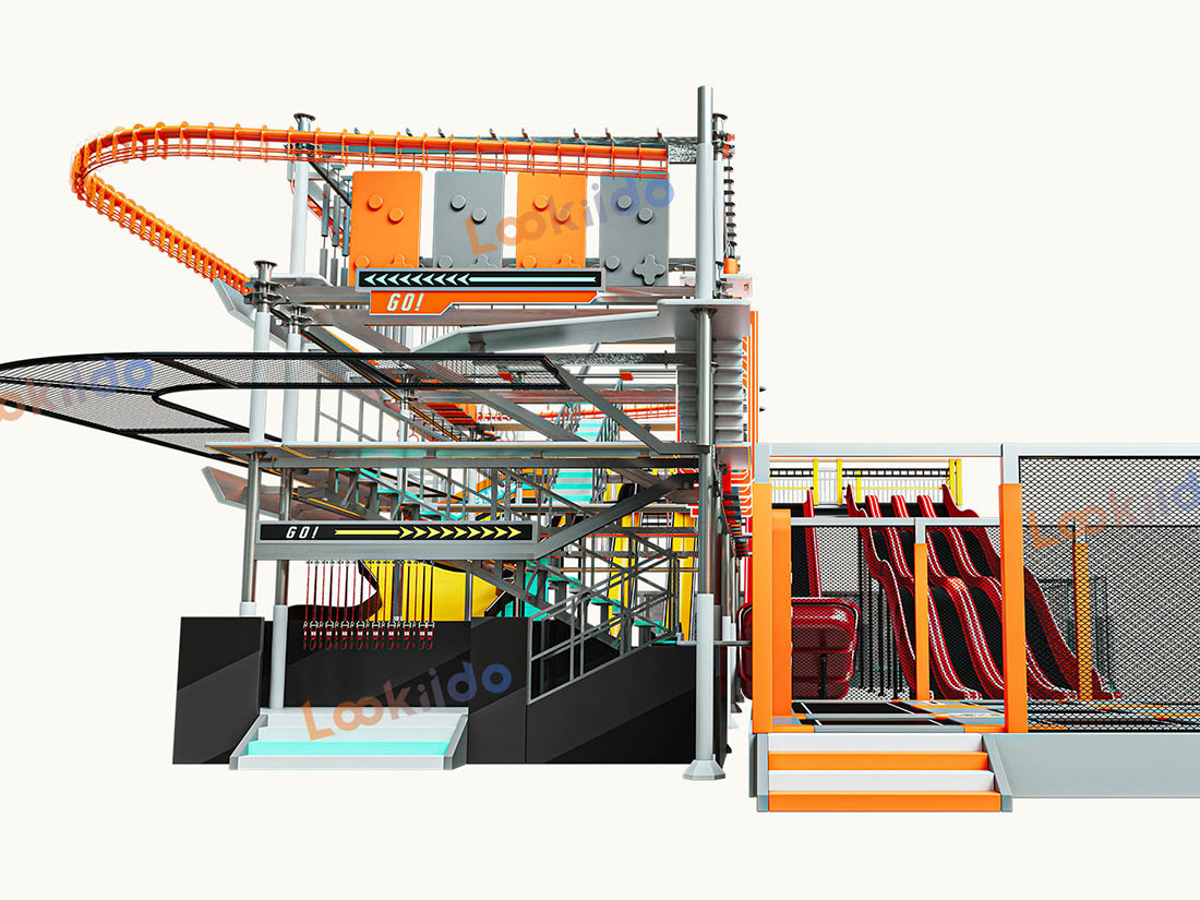 Adventure Sports Slide Complex Park Manufacturer with High Rope Course Equipment