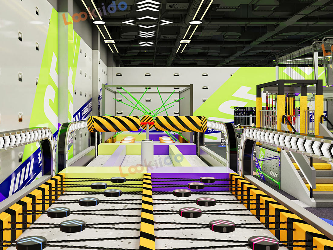 Ultimate 5-in-1 Indoor Playground Equipment Factory: Ninja Course, Ropes, Trampoline Park, Kids Maze & Slide Park for Ages 6-12