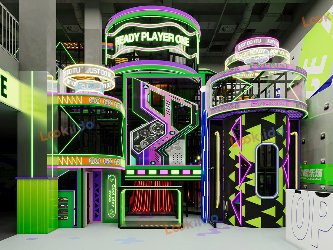 Ultimate 5-in-1 Indoor Playground Equipment Factory: Ninja Course, Ropes, Trampoline Park, Kids Maze & Slide Park for Ages 6-12