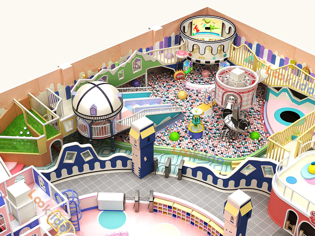 Kids' Adventure World Playground Equipment: 3-in-1 Play Zones with Candy Construction Themes