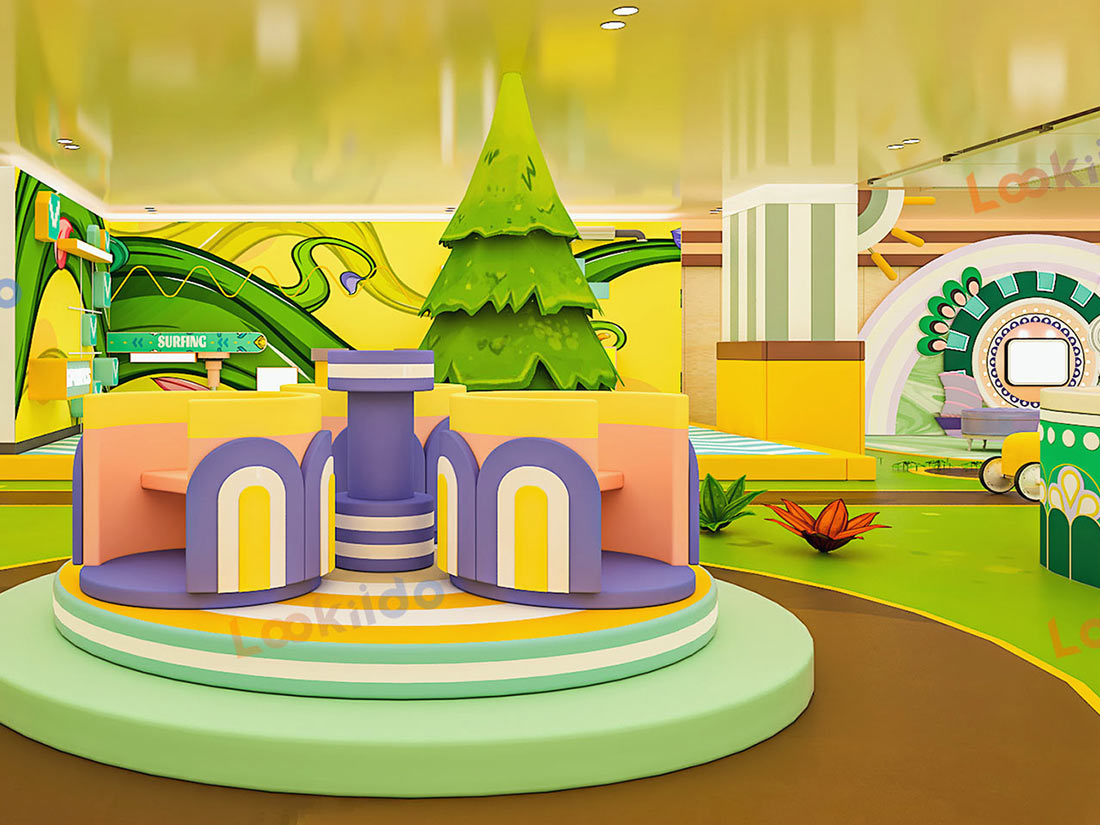 LEGO-Style Botanical Indoor Playground Manufacturers with Ride-On Cars for Ages 3-8