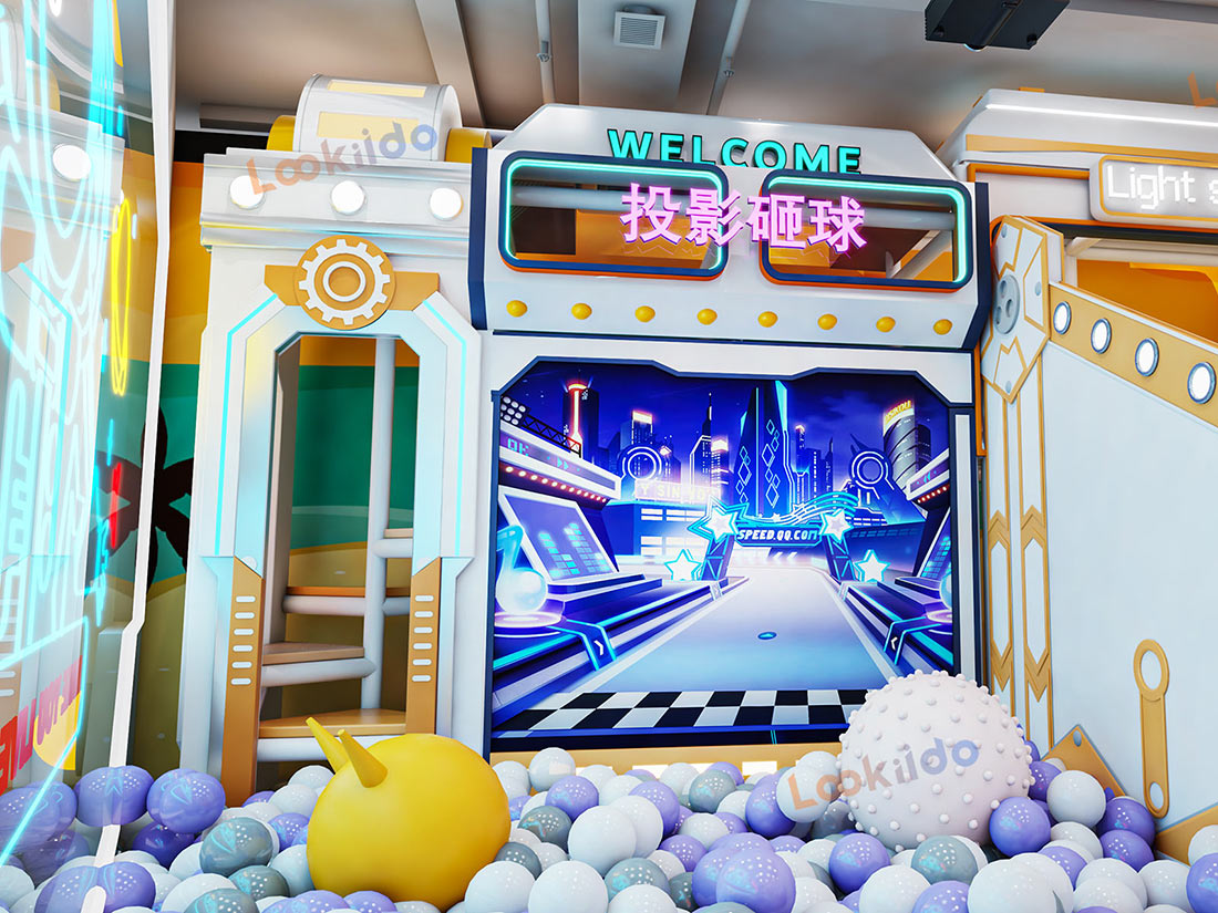 Toddler Soft Play Area Combined with Arcade Games Including Claw Machines and Racing Games