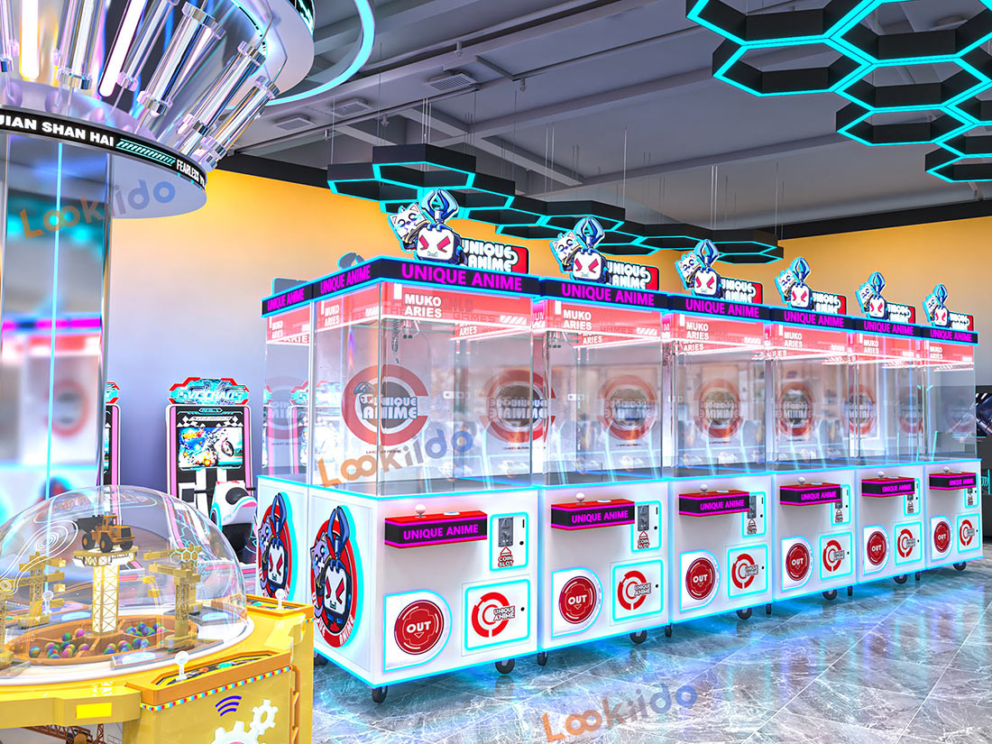 Toddler Soft Play Area Combined with Arcade Games Including Claw Machines and Racing Games